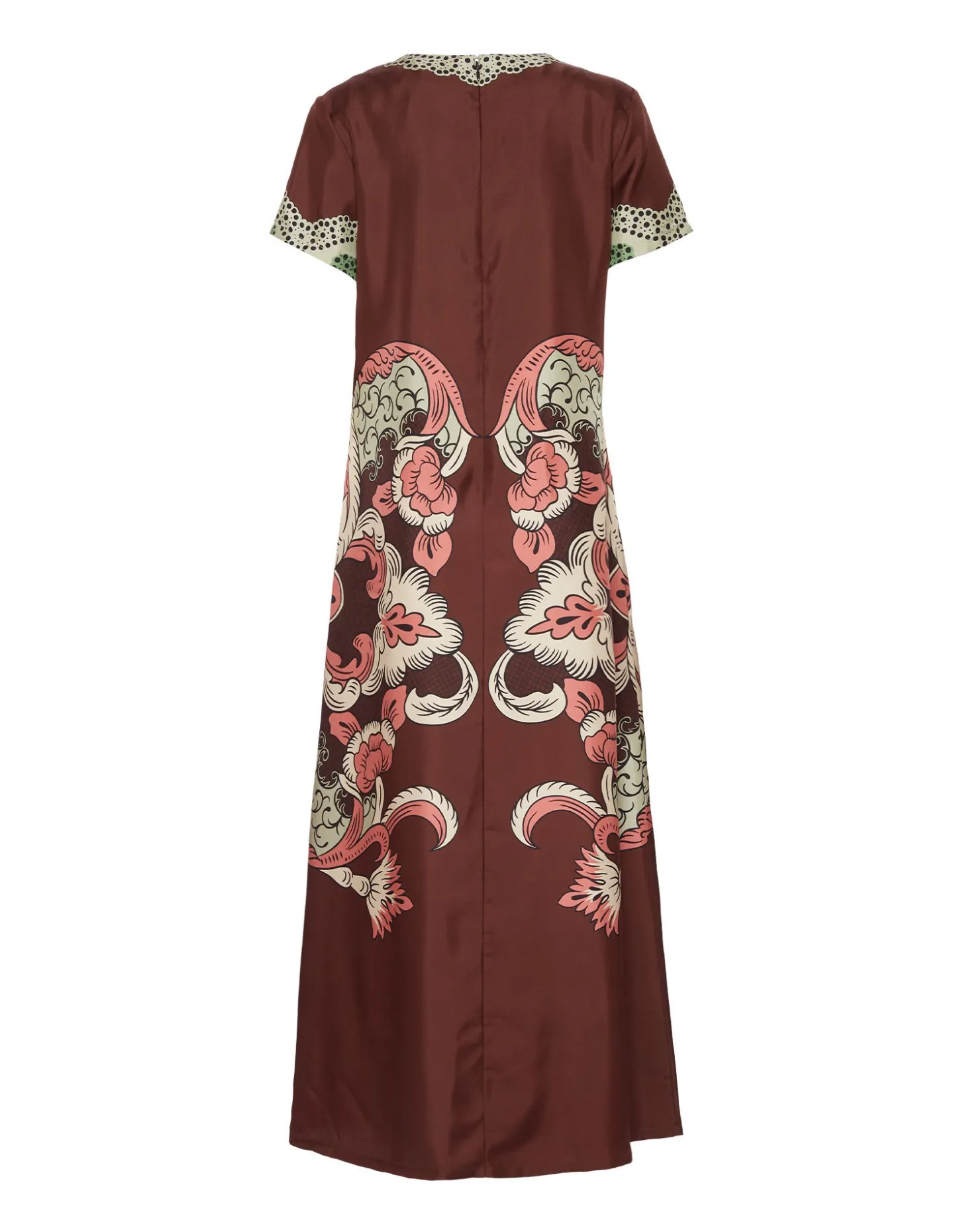 Swing DressPortal Placée Brown in Silk Twill