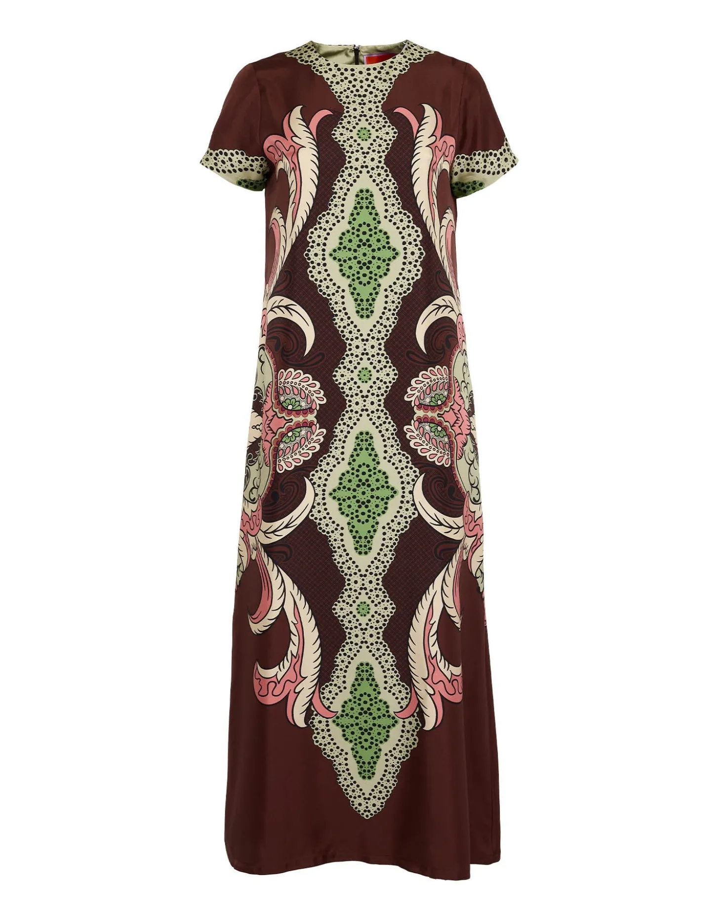 Swing DressPortal Placée Brown in Silk Twill