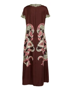 Swing DressPortal Placée Brown in Silk Twill