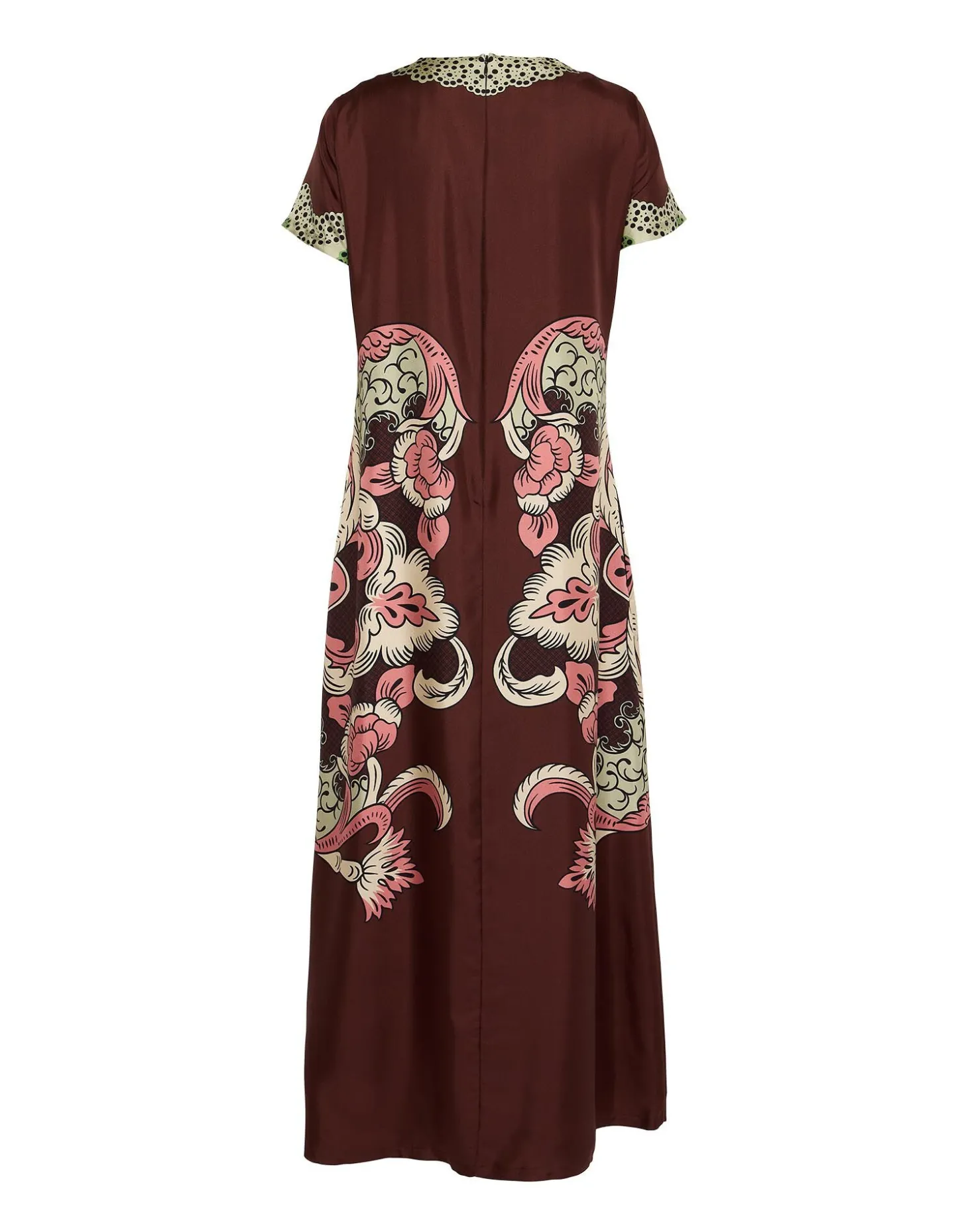 Swing DressPortal Placée Brown in Silk Twill