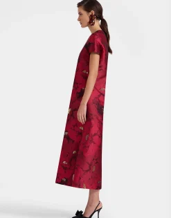 Swing DressRuby Red in Jacquard