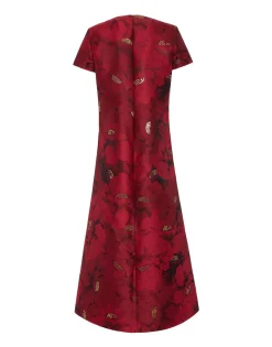 Swing DressRuby Red in Jacquard