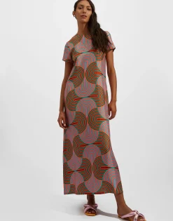 Swing DressSlinky Rosso in Silk Twill