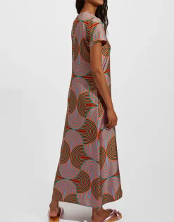 Swing DressSlinky Rosso in Silk Twill