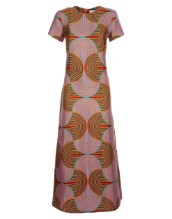 Swing DressSlinky Rosso in Silk Twill