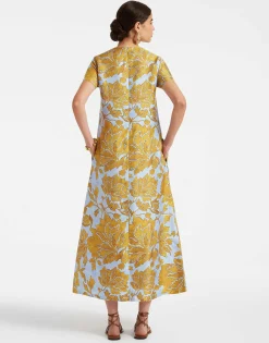 Swing DressTangle Light Blue in Silk Twill