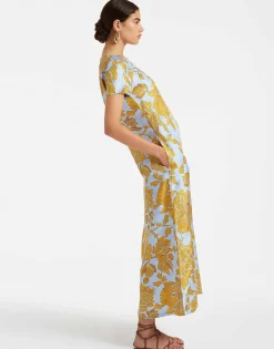 Swing DressTangle Light Blue in Silk Twill