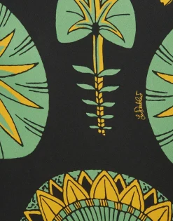 Swing DressThe Nile Plac&eacute;e Black in Silk Twill