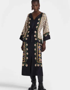 The Apericena DressDazed Plac&eacute;e Black in Silk Twill