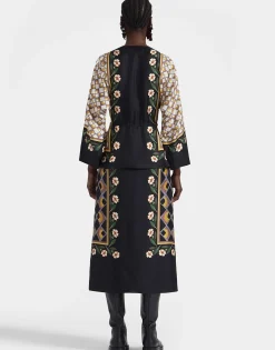 The Apericena DressDazed Plac&eacute;e Black in Silk Twill