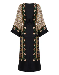 The Apericena DressDazed Plac&eacute;e Black in Silk Twill