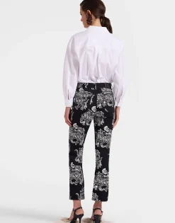 The Cropped Flare JeanCrazy Tigers Black & White in Cotton Drill