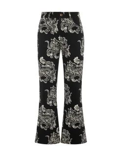 The Cropped Flare JeanCrazy Tigers Black & White in Cotton Drill