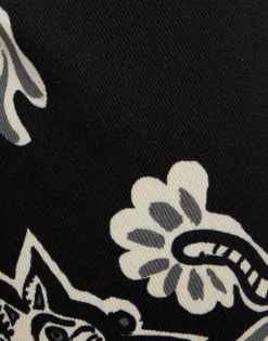 The Cropped Flare JeanCrazy Tigers Black & White in Cotton Drill