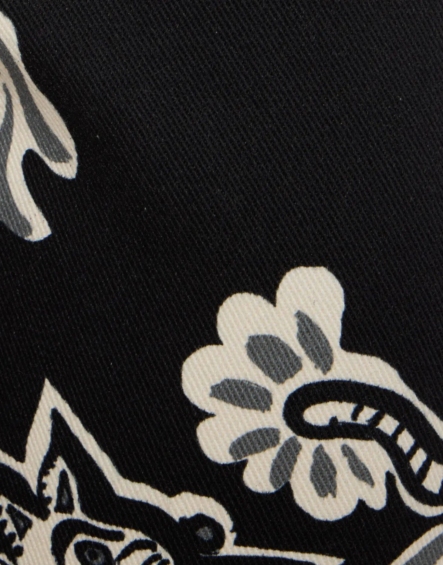 The Cropped Flare JeanCrazy Tigers Black & White in Cotton Drill