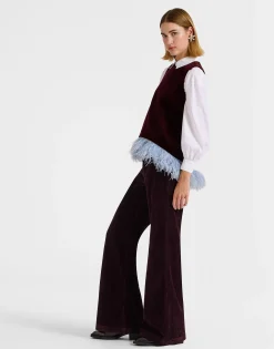 The Flare PantsSolid Purple in Velvet Corduroy