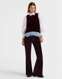 The Flare PantsSolid Purple in Velvet Corduroy