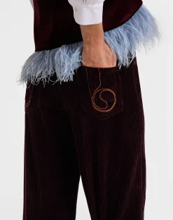 The Flare PantsSolid Purple in Velvet Corduroy