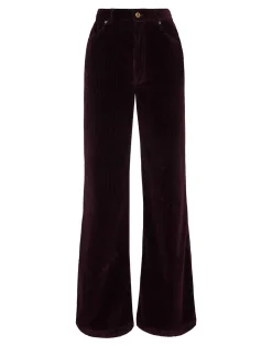 The Flare PantsSolid Purple in Velvet Corduroy