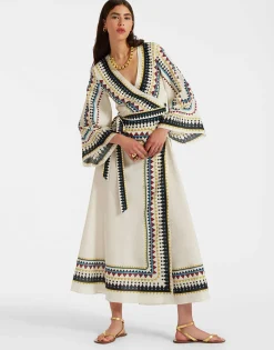 The Wrap DressDoric Placée Cream in Cotton Voile