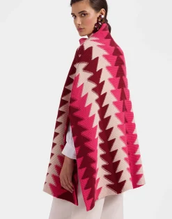 Trine CapeBordeaux in Wool Intarsia