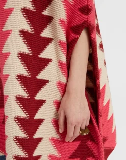 Trine CapeBordeaux in Wool Intarsia