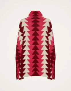 Trine CapeBordeaux in Wool Intarsia