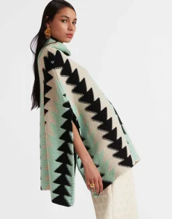 Trine CapeMint in Wool Intarsia