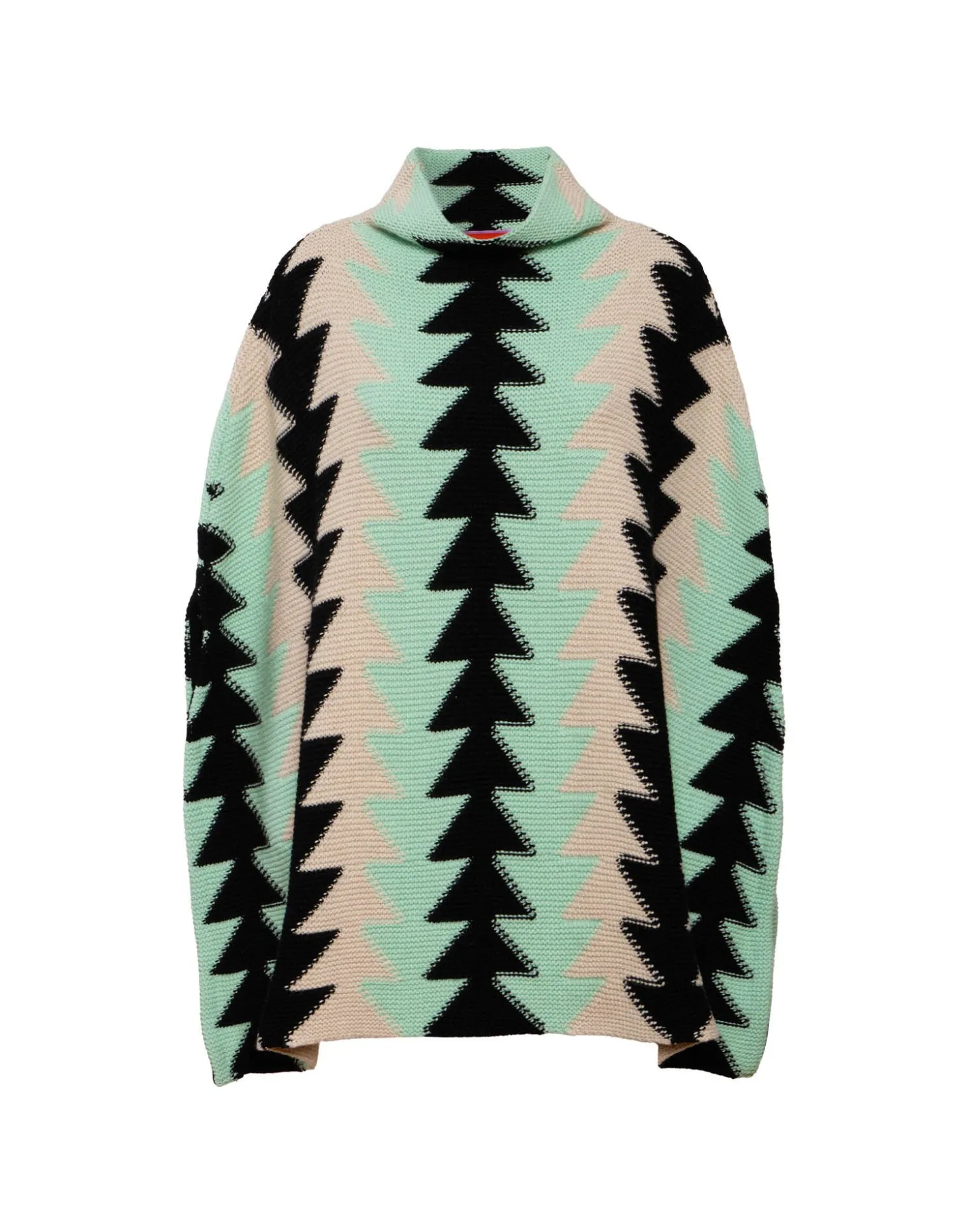 Trine CapeMint in Wool Intarsia