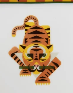 Trinket Tray (15X15)Tiger in Porcelain