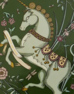 Trinket TrayThe Unicorn Dark Green in Porcelain