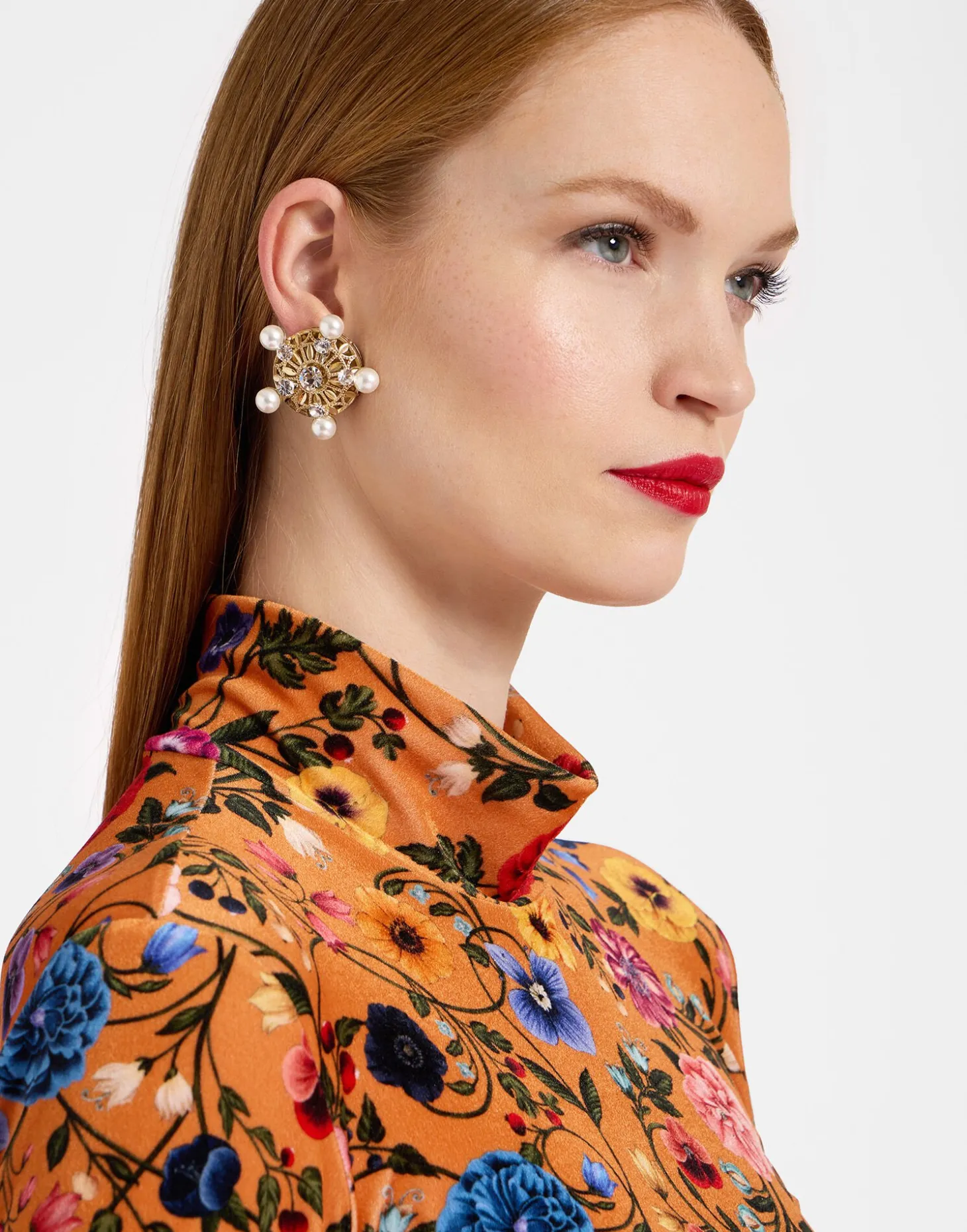 TurtleneckBotticelli Rust in Velvet Stretch