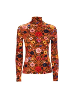 TurtleneckBotticelli Rust in Velvet Stretch