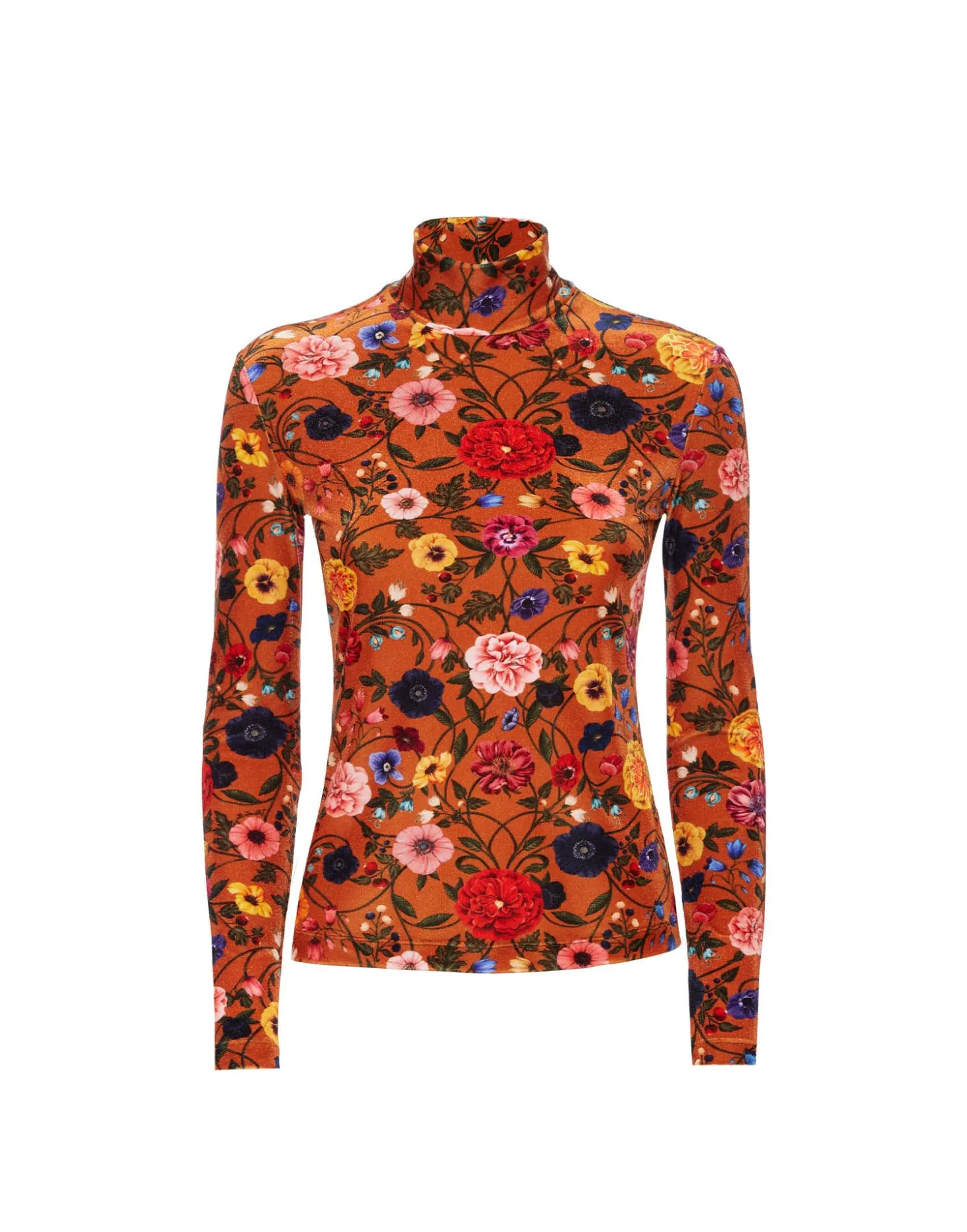 TurtleneckBotticelli Rust in Velvet Stretch