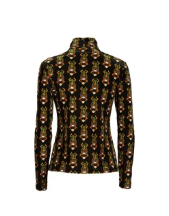 TurtleneckScarab Black in Stretch Velvet