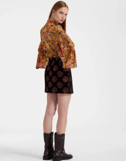 Twiggy SkirtRosette Black in Jacquard