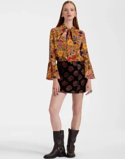 Twiggy SkirtRosette Black in Jacquard