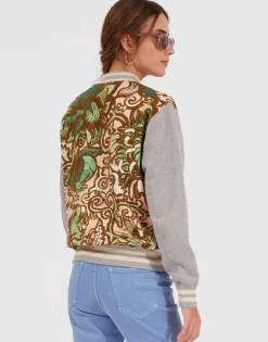 Varsity BomberAnemone Pink in Jersey Harvey