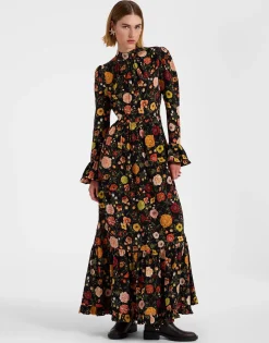 Visconti DressBotticelli Black in Crepe De Chine Silk