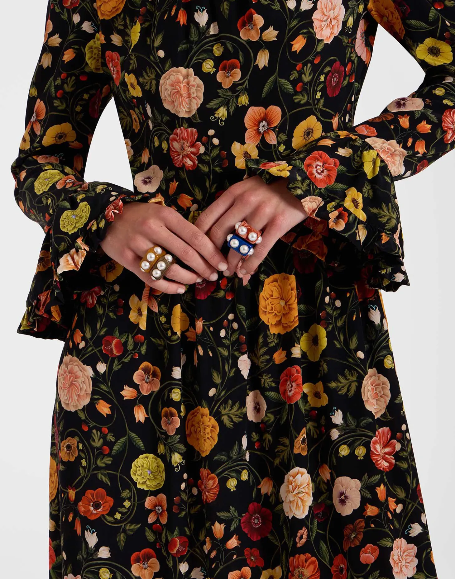 Visconti DressBotticelli Black in Crepe De Chine Silk