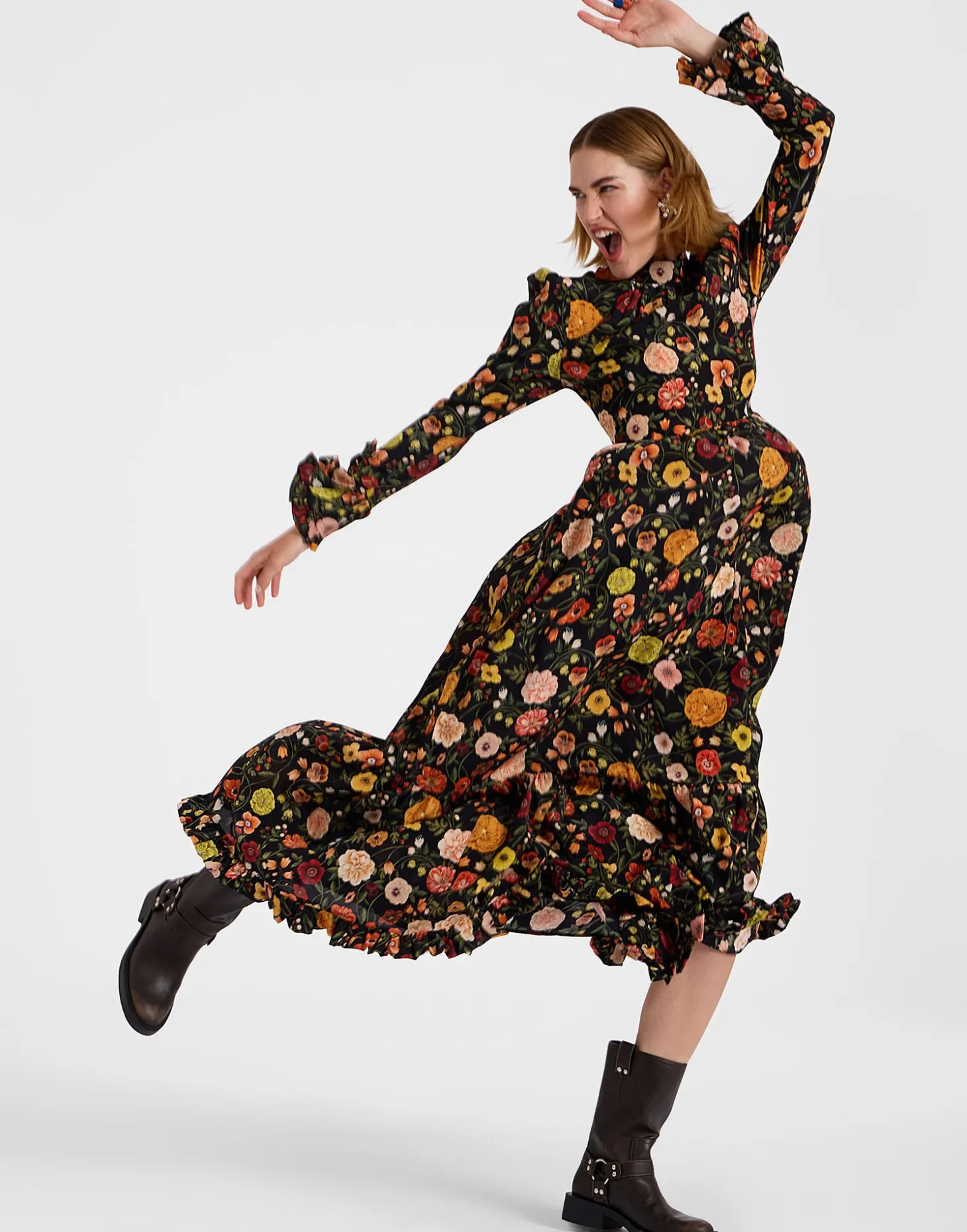 Visconti DressBotticelli Black in Crepe De Chine Silk