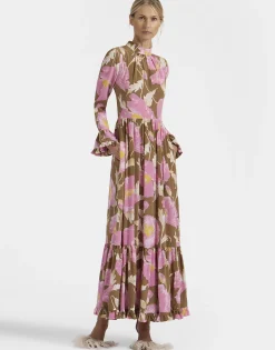 Visconti DressSylph Khaki in Crepe De Chine Silk