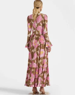 Visconti DressSylph Khaki in Crepe De Chine Silk