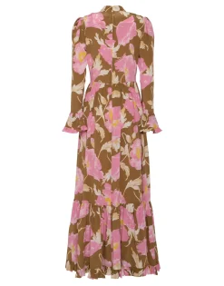 Visconti DressSylph Khaki in Crepe De Chine Silk