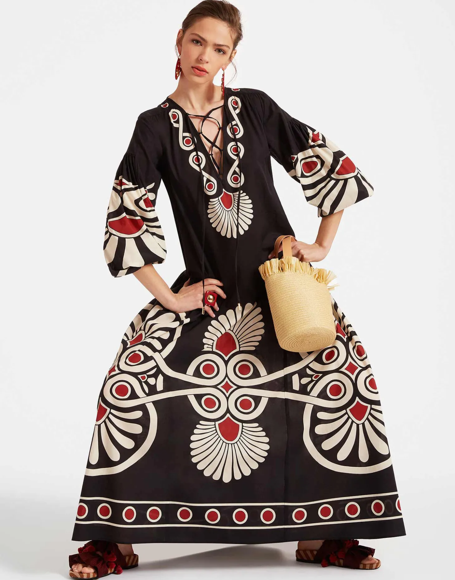 Viviana DressMedallion Placée Black in Cotton Voile