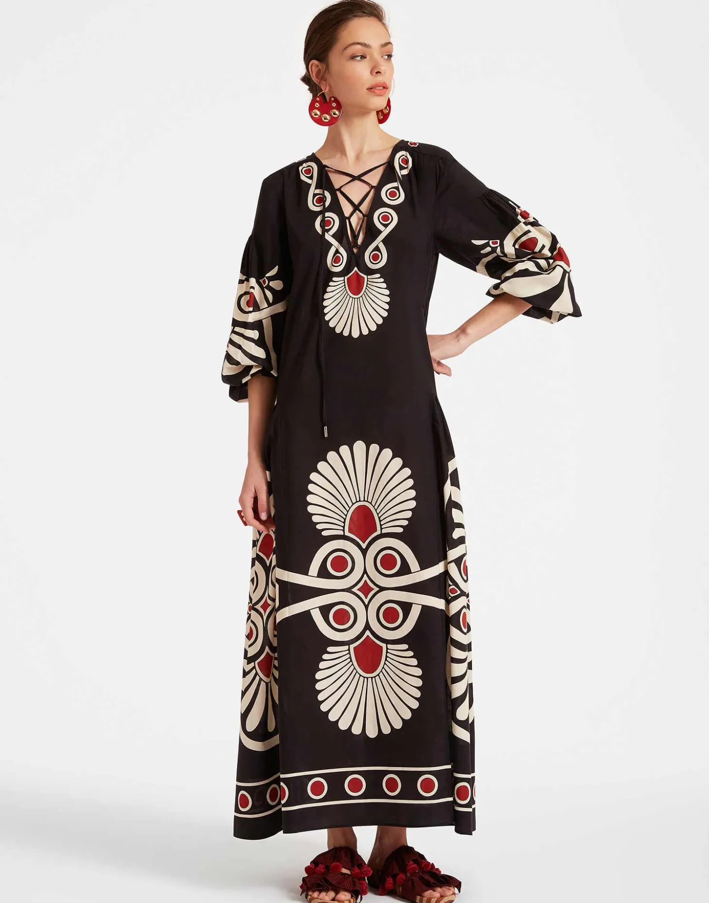 Viviana DressMedallion Placée Black in Cotton Voile