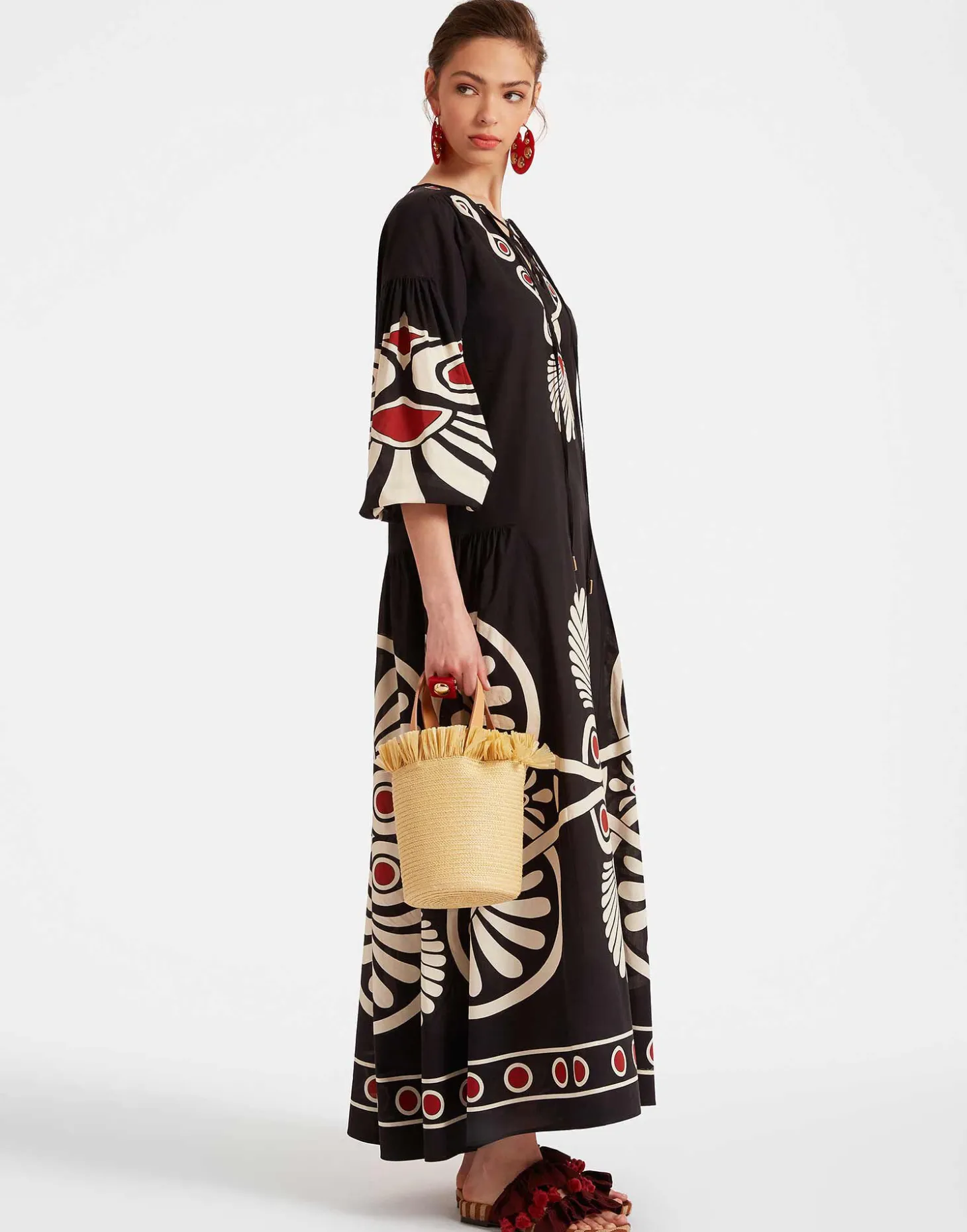 Viviana DressMedallion Placée Black in Cotton Voile