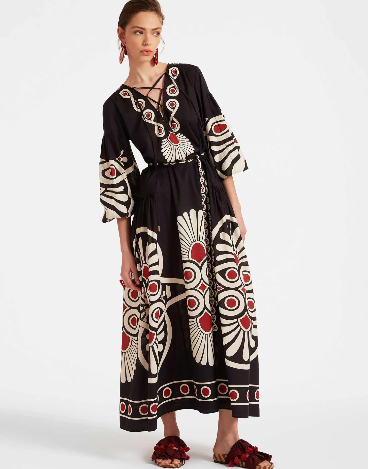 Viviana DressMedallion Placée Black in Cotton Voile