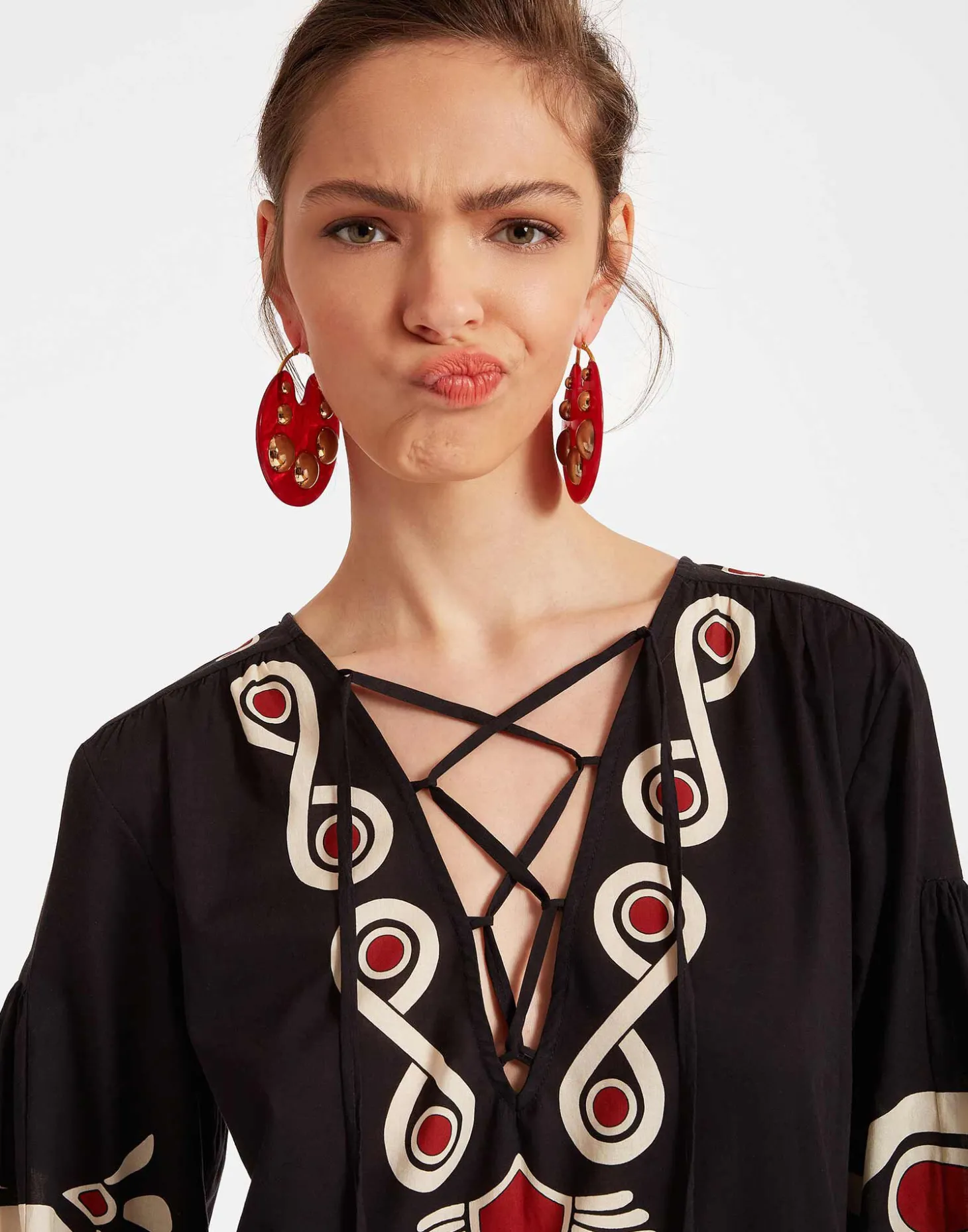 Viviana DressMedallion Placée Black in Cotton Voile