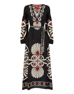 Viviana DressMedallion Placée Black in Cotton Voile